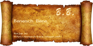 Benesch Bene névjegykártya
